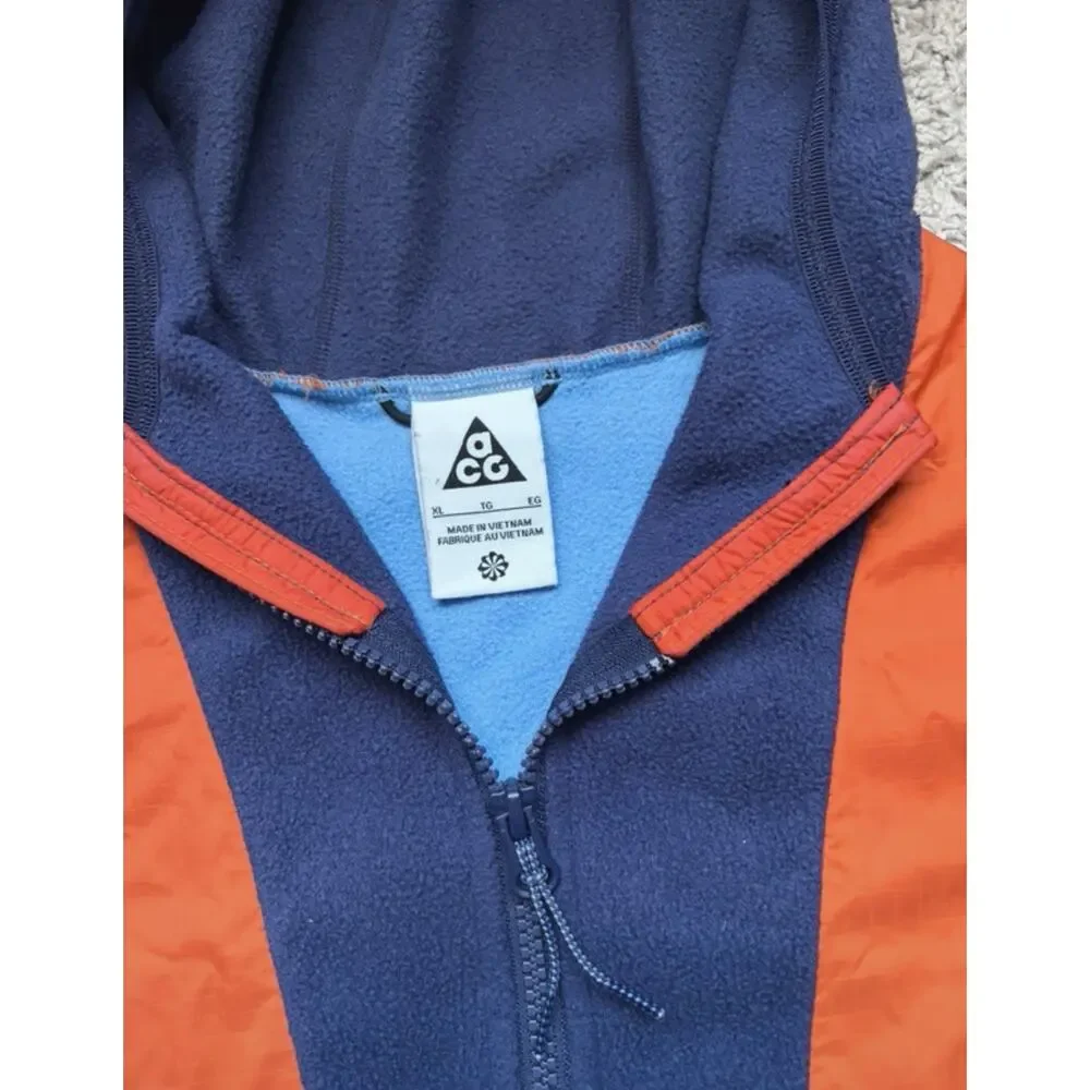 Nike ACG Wolf Tree Fleece Hoodie Youth XL Blue Orange Gorpcore Full Zip